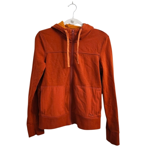 Outdoor Research Sweater Womens Small Orange Cam Full Zip Hoodie‎ Sweatshirt - Picture 1 of 9